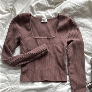 Abercrombie & Fitch Dusty Pink Ribbed Top